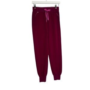NWT Figs Woman’s Boston Slim Jogger Scrub Pants Maroon Size XXS